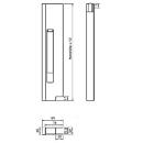 Serrure en aluminium avec butée hauteur 400 mm, droite