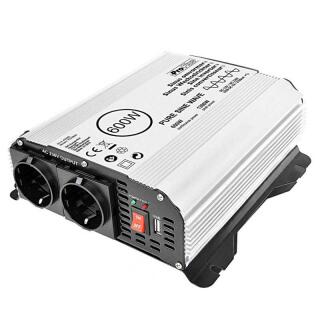 Convertisseur de tension sinus 12-230V 600W / 1200W + USB