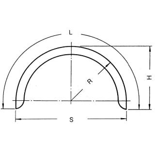 Profil de garde-boue à un essieu 12/40 B220 R430 L1380 S860 H445