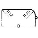 Profil de garde-boue mono-axe 12/40 base angulaire base angulaire B200 L1150 S750 H350