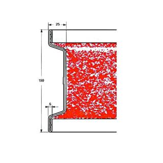 Profilé à lattes rembourré aluminium 4500 x 150 mm