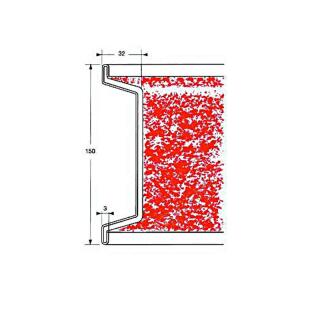 Profil de lattes dameublement en acier galvanisé 5000 x 150 millimètres