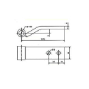 Charnière coudée, galv. détachable de 117 mm de long