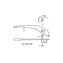 Levier de frein à main Peitz PAV-SR boulon X dimension 39 mm, L 370mm