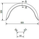 De Haan - garde-boue pour modèles à un essieu HR 1560, H 1510/12, L 150 / S 600 mm